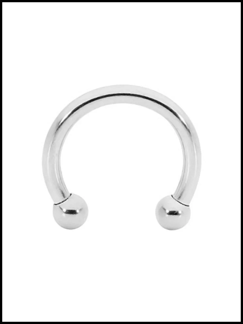 14G 10mm 316L Surgical Steel Circular Horseshoe Barbell Septum Nose Lip Ring
